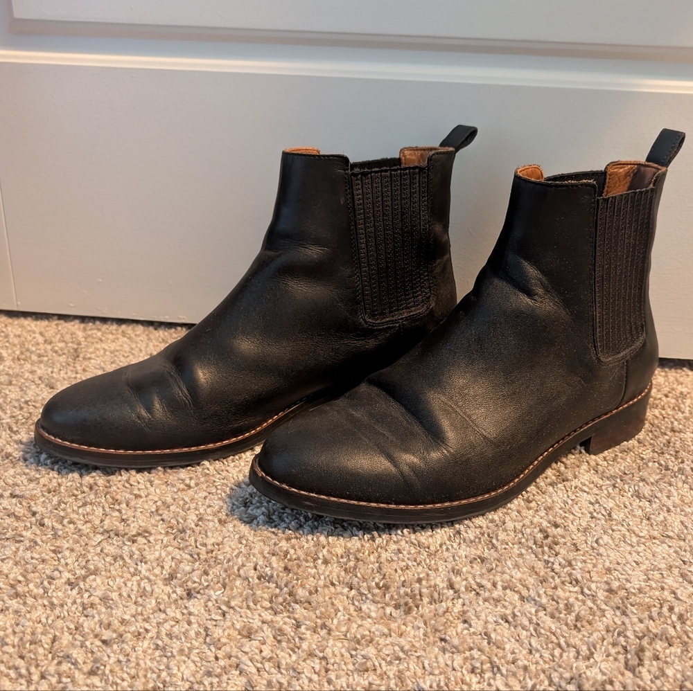 Thursday's Black Leather Women's Everyday Dreamer Chelsea Boots 10.5